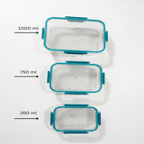Multipurpose Premium Hard Plastic Containers Set of 3 (1.5L)