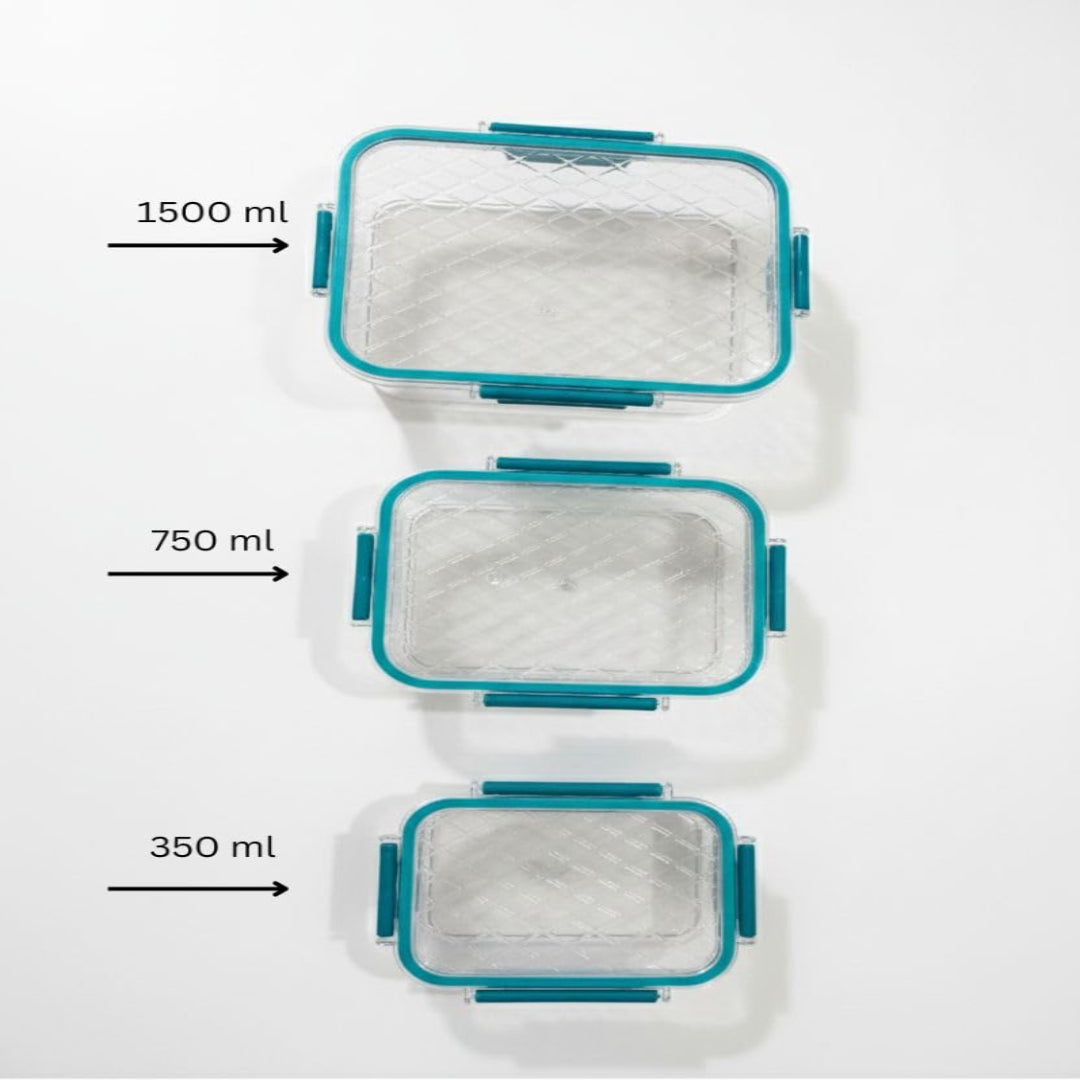 Multipurpose Premium Hard Plastic Containers Set of 3 (1.5L)