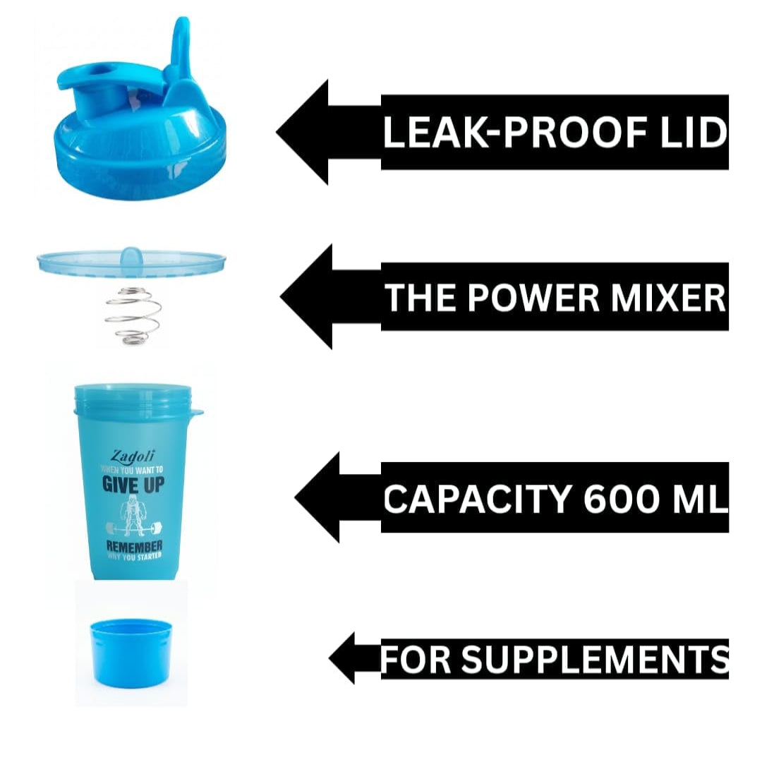 Zadoli - Gym Shaker Bottle (800ml) (Blue)