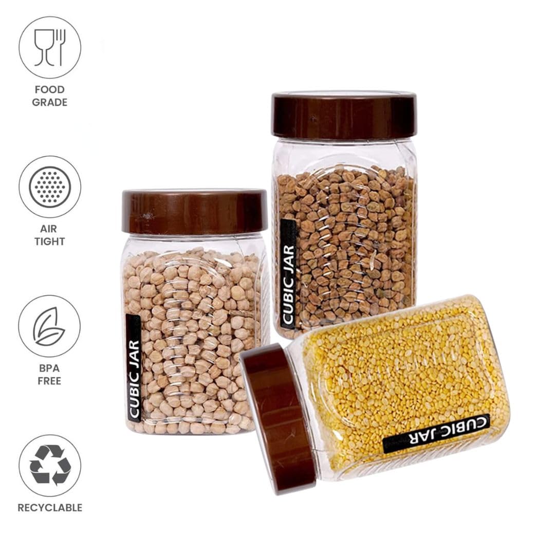 CABIC JAR 750 & 350 ML Transparent - Set of 6