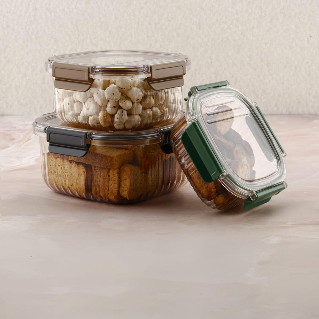 Airtight Crystela Container Transparent (Pack of 1) (3 PIC SET)