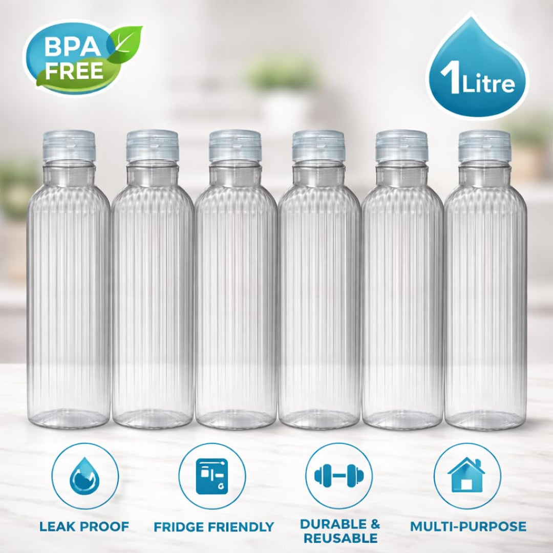 Veer Plast - Alpha 1000ml Water Bottle Pack of 6