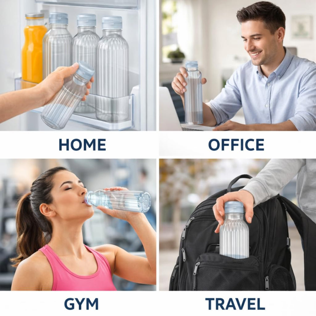 Veer Plast - Alpha 1000ml Water Bottle Pack of 6