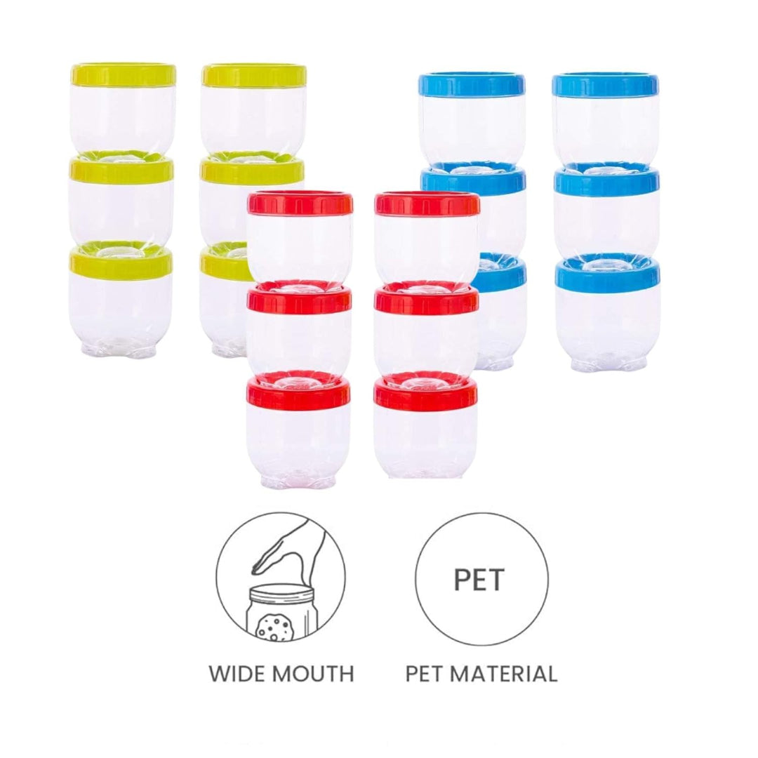 450 ml & 200 ml  Green,Blue & Red Intercity Plastic Container Set of 6