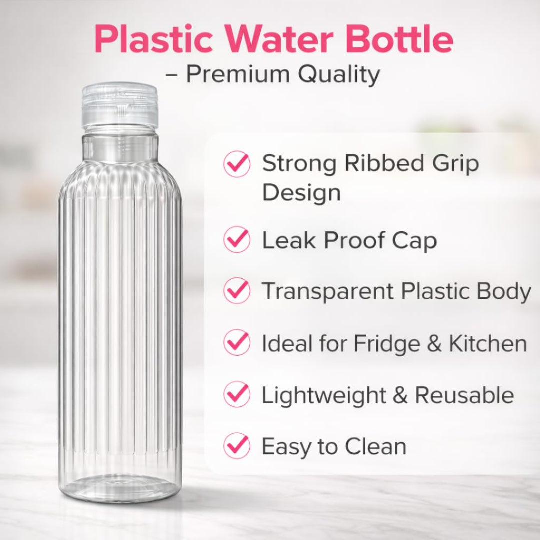 Veer Plast - Alpha 1000ml Water Bottle Pack of 6