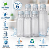 Veer Plast - Alpha 1000ml Water Bottle Pack of 6