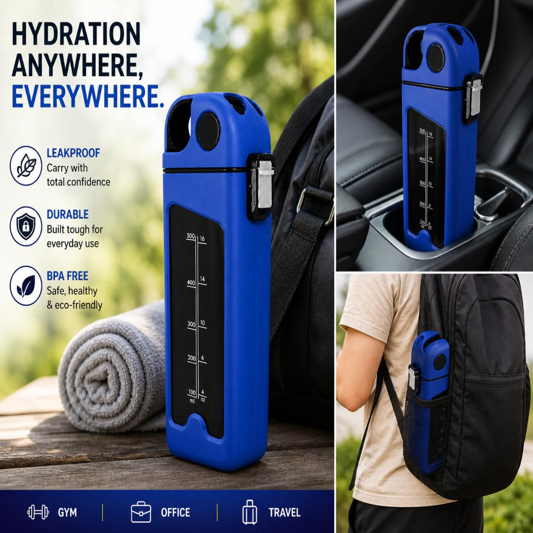 DimaZo H2O Flow Water Bottle 500 ML with Wrist Strap
