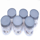 Zadoli Galaxy Printed Plastic Jars with Spoons (Grey, 500 ml & 250 ml) Set of 3