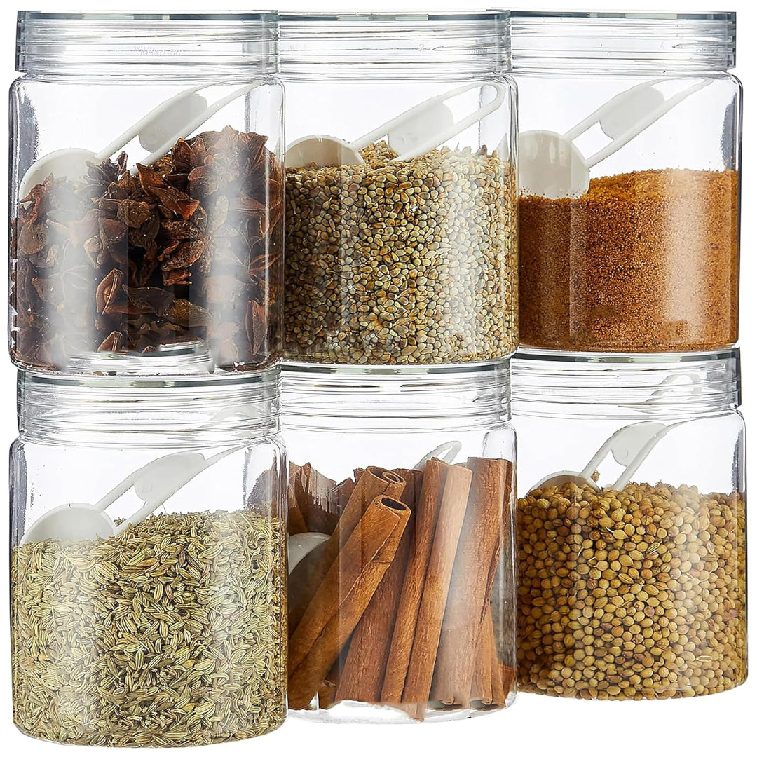 Veer Plast Jigma Storage Jar 500 ML Transparent Set of 4 Transparent