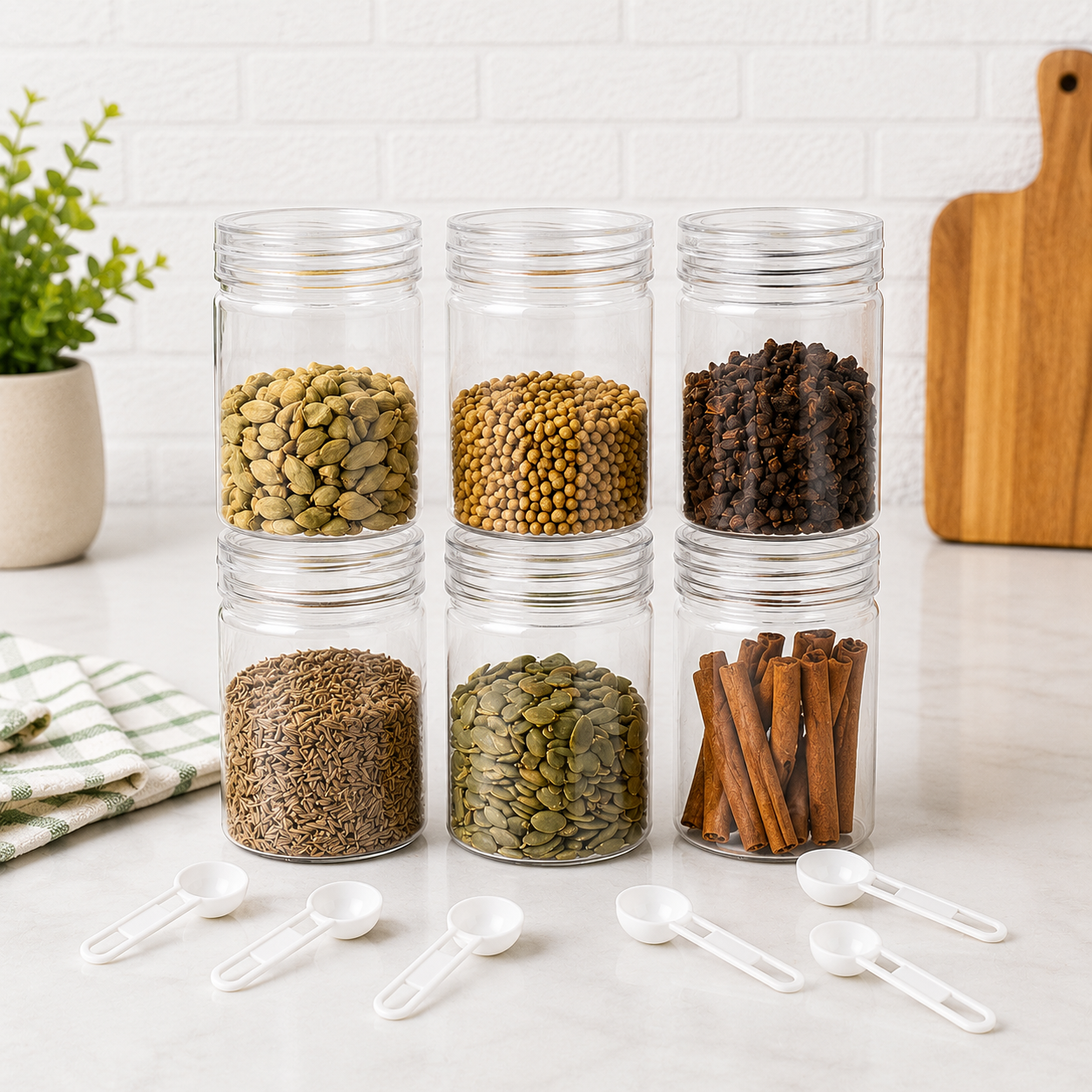 Veer Plast Jigma Storage Jar 500 ML Transparent Set of 4 Transparent