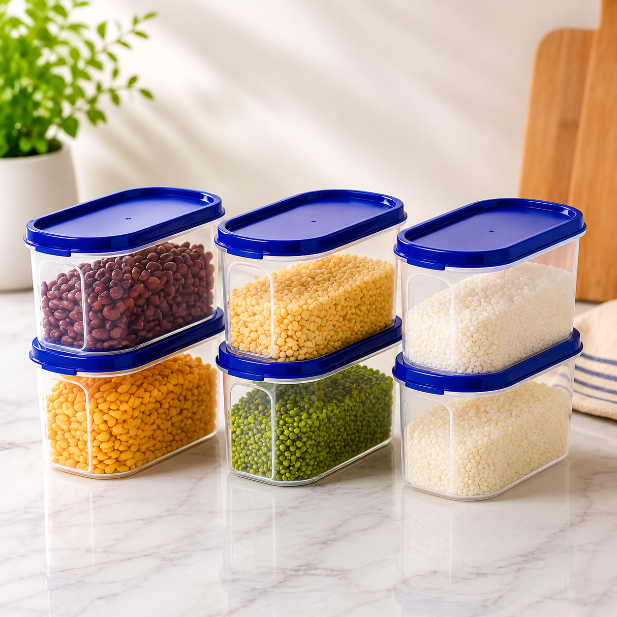 Veer Plast Food Space 1.2L - Set of 4 (Multicolour)