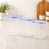 Zadoli Milan Square 1000 ml, 1500 ml, 2500 ml Air Tight Locked Food Container Set of 3