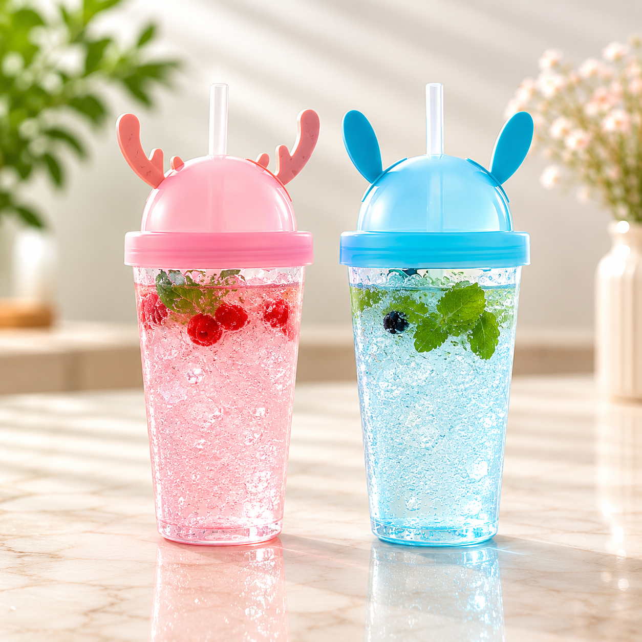 Frosty Jelly Sipper Bottle with Straw
