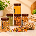 Transparent Airtight Kitchen Jars 350ml / 750ml – Set of 6