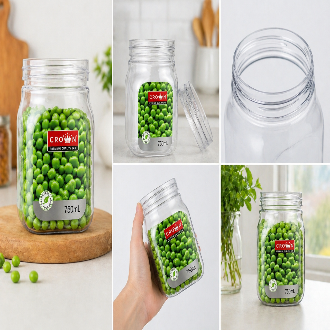 Veer Plast Crown 750ml/1000 ml Containers - Set of 4