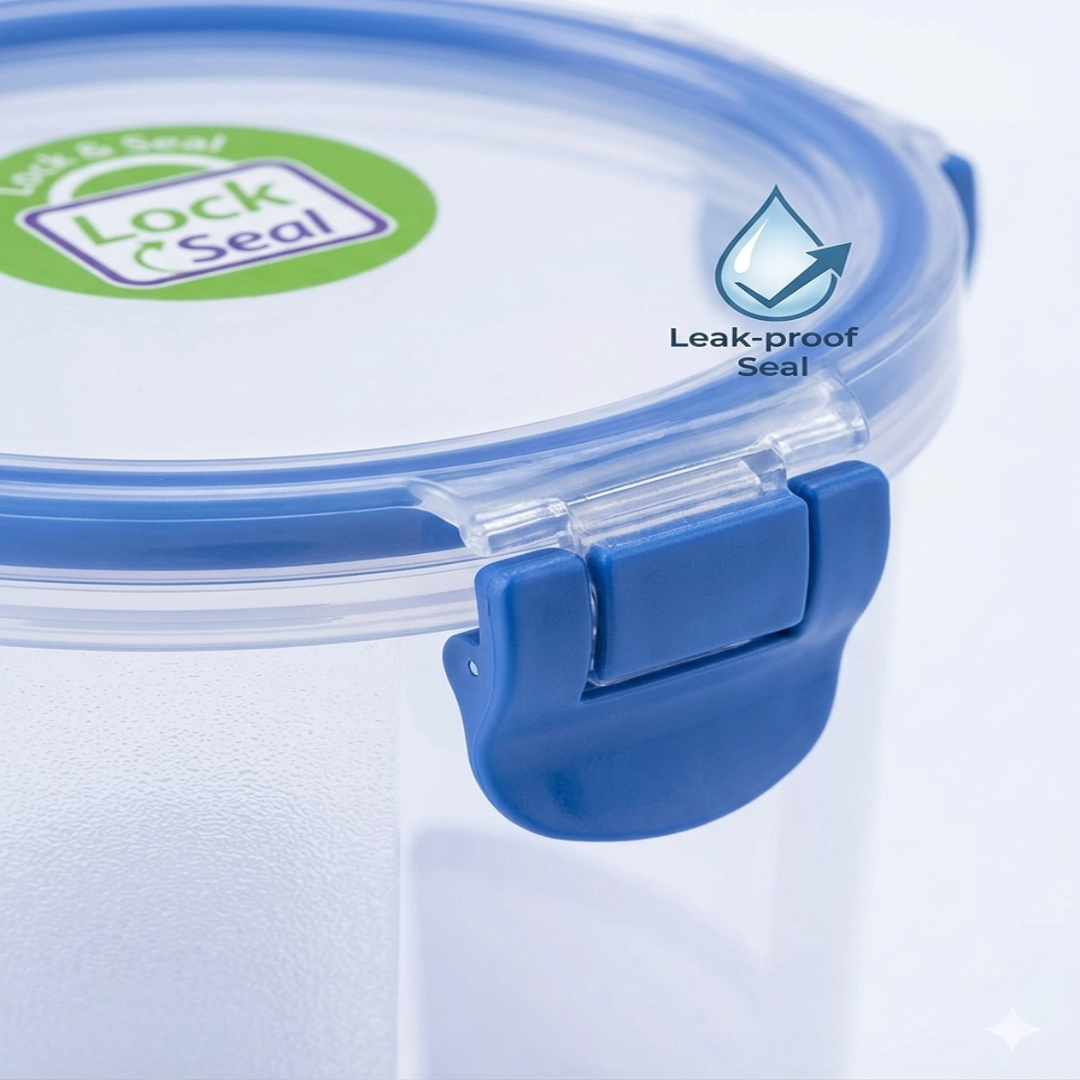 Veer Plast Lock & Seal Glass 700ML Pack of 2 (Transparent)