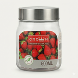 Veer Plast - Crown Jar | Steel Cap Jar Set  | 750 ML, 500 ML & 250 ML | Silver