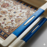 Zadoli Vip Printed Plastic Serving Tray with Handles – Blue Leaf Design (Set of 3)