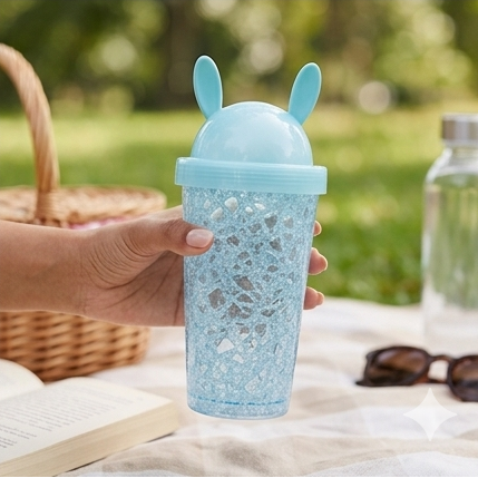 Frosty Jelly Sipper Bottle with Straw