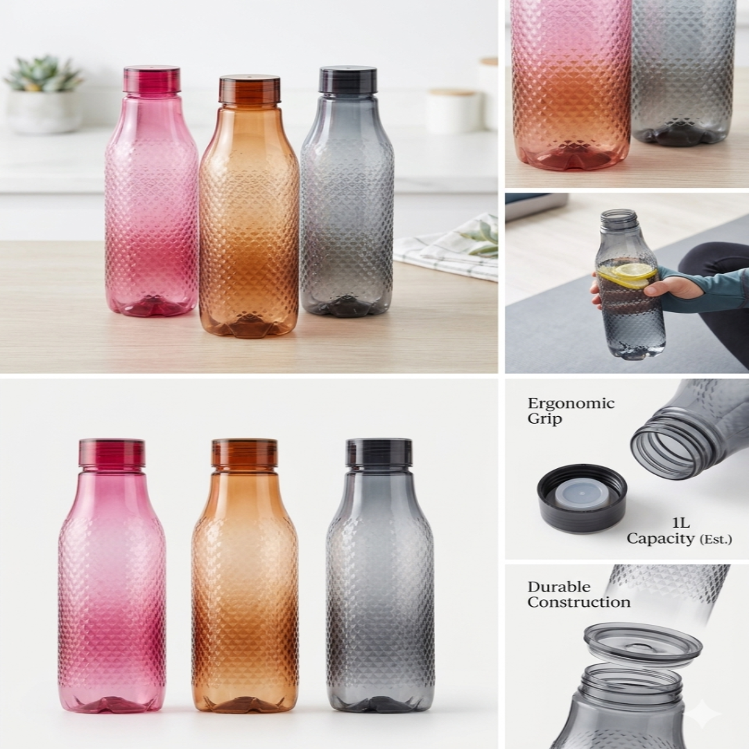 Veer Plast - Trend Multicolour 1 Litre, Set of 3/6