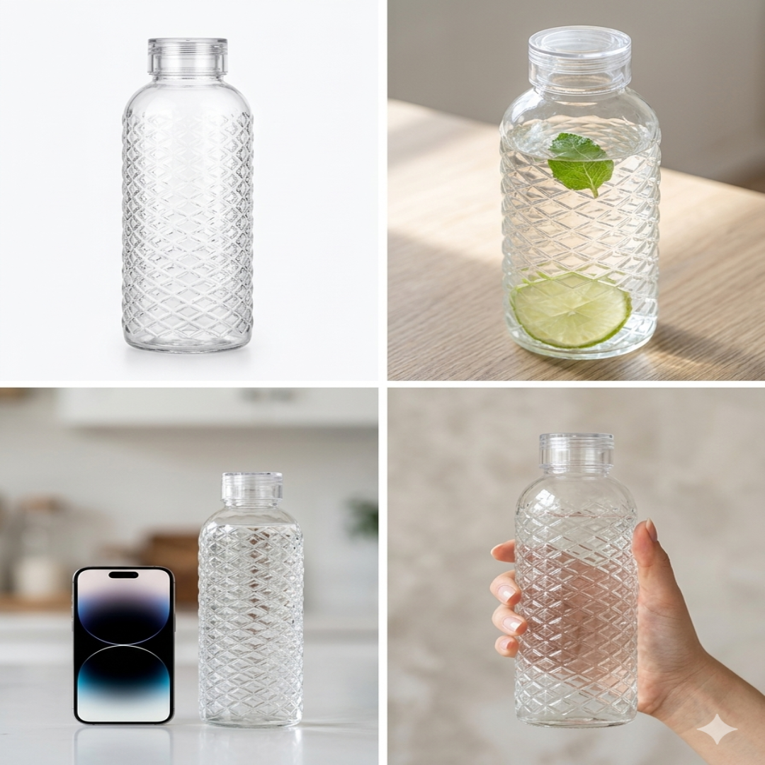 Veer Plast - Sign Transparent Bottle 1000 ML Pack of 6