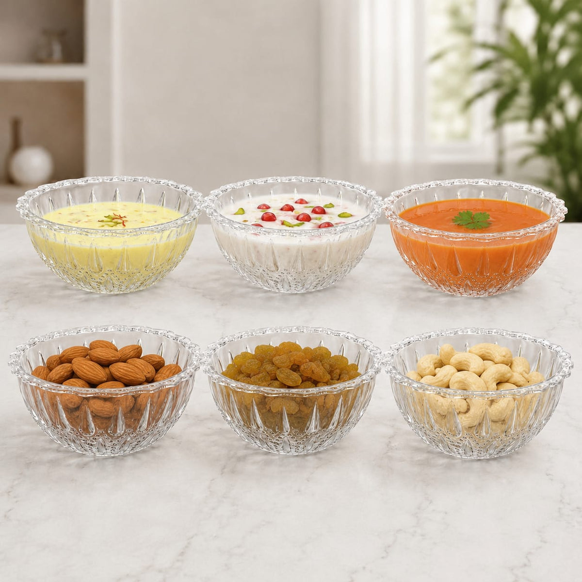 Unbreakable Crystal-Cut Dessert Bowls 200ml – Set of 6 – photo 2
