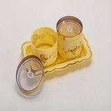 Zadoli  (2 in 1 Gift Set) Storage with Serving Tray & Bowls White & Gold