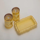 Zadoli  (2 in 1 Gift Set) Storage with Serving Tray & Bowls White & Gold