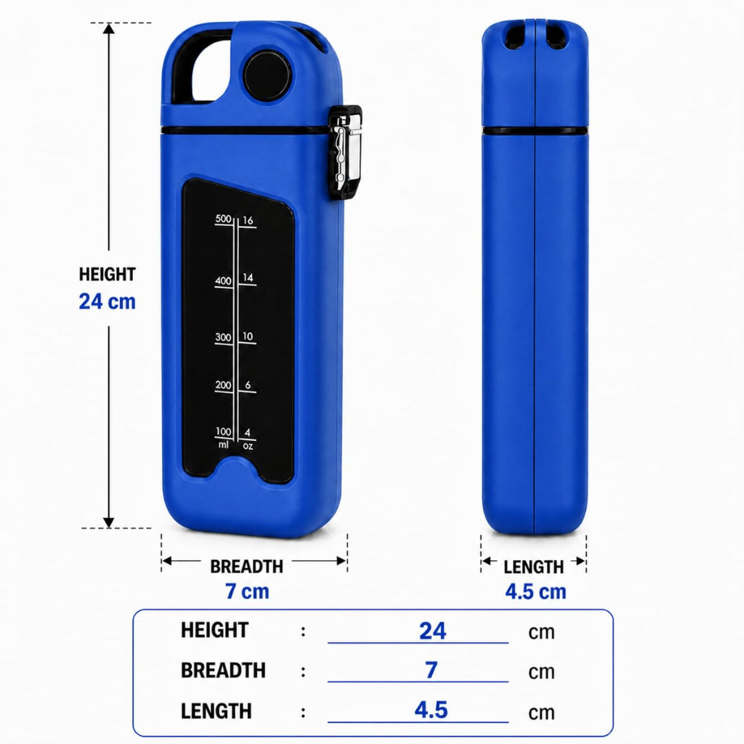DimaZo H2O Flow Water Bottle 500 ML with Wrist Strap