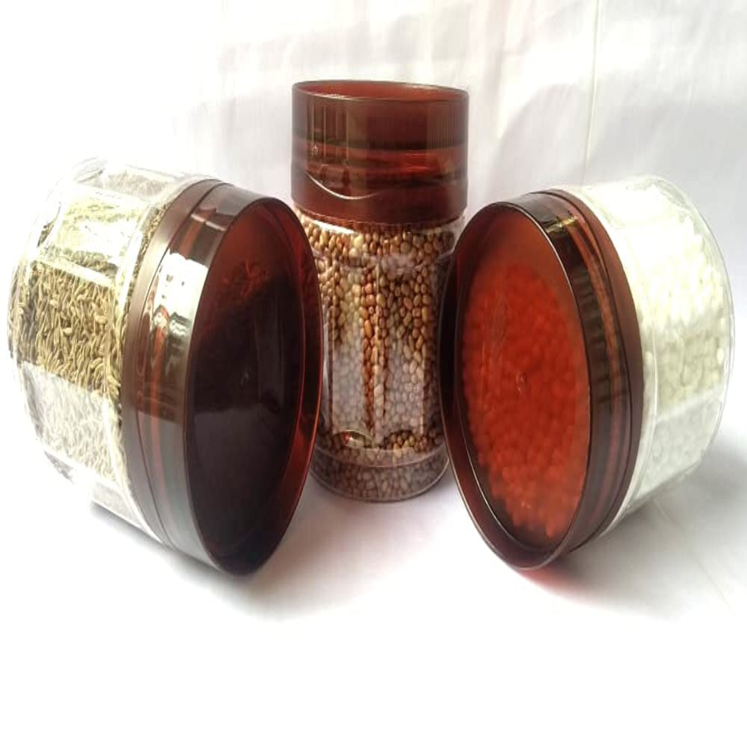 Veer Plast Liza Jars with Brown Lid Set (500 ML & 200 ML, 4 & 6)