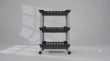 3 Layer Plastic Storage Rack with Wheels | Multipurpose Utility Organizer Trolley for Home & Kitchen