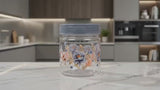Zadoli Galaxy Printed Plastic Jars with Spoons (Grey, 500 ml & 250 ml) (★PACK OF 3★)