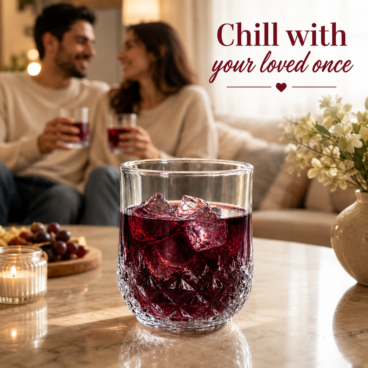 Crystal Design Plastic Drinking Glasses Set of 6