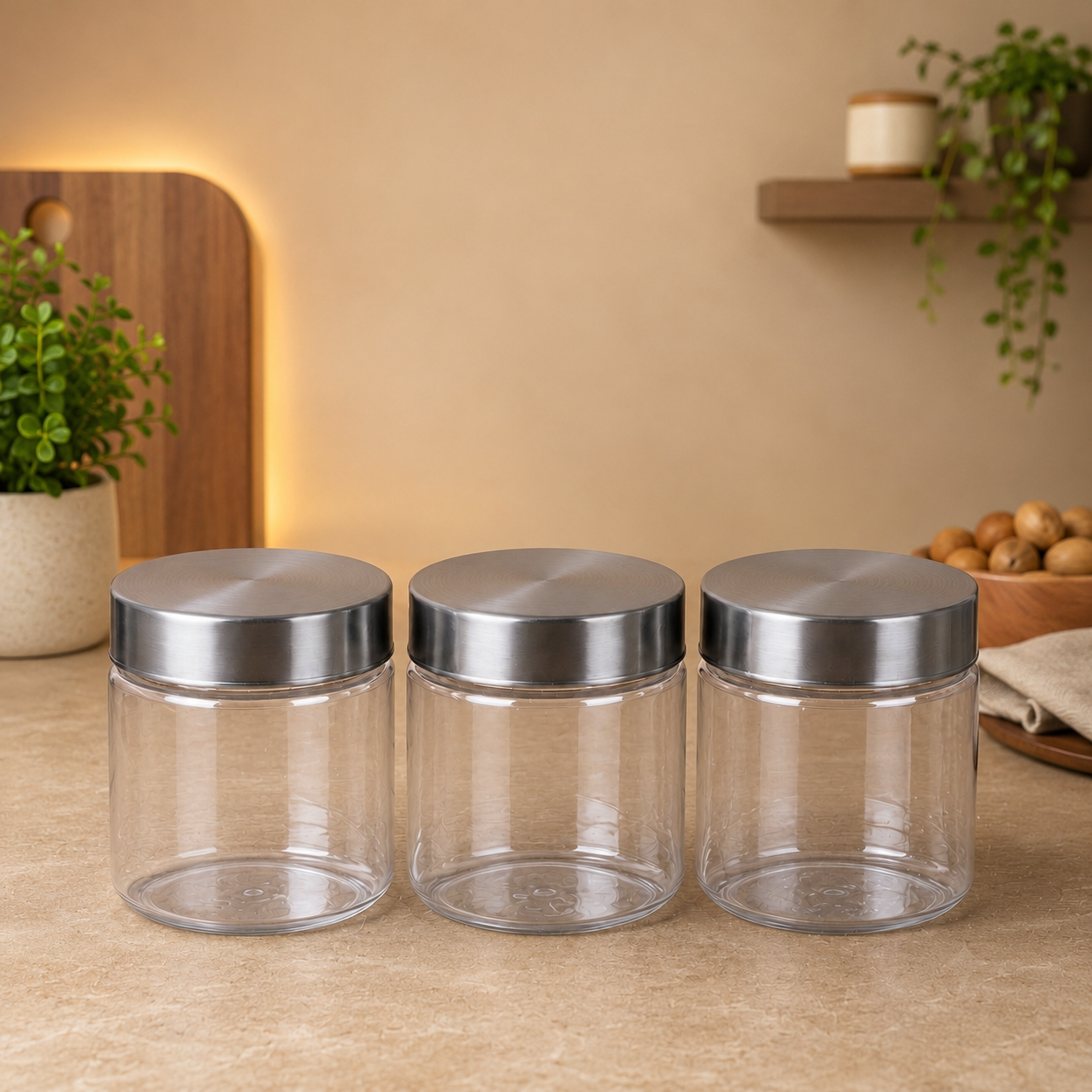 Galaxy Pet Jar | Steel Cap Premium Quality Jar Set | 250 TO 2000 Ml |(★PACK OF 3★)