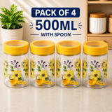 Veer Dream Storage Jar | 500Ml | Bpa Free | (★Pack Of 4★)