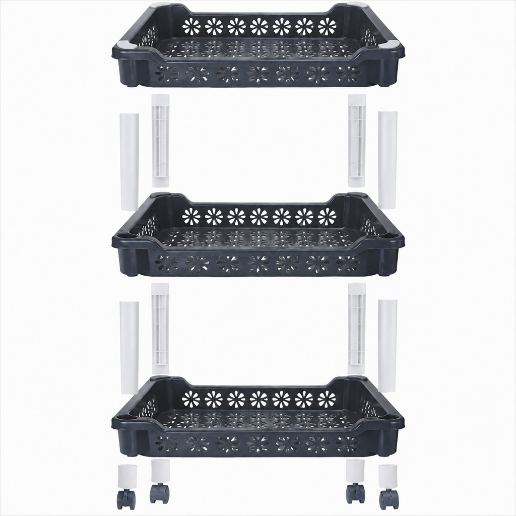 3-Layer Storage Rack with Wheels – Kitchen & Home Organiser – photo 5