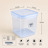 Zadoli Milan Square 1000 ml, 1500 ml, 2500 ml Air Tight Locked Food Container (★PACK OF 3★)