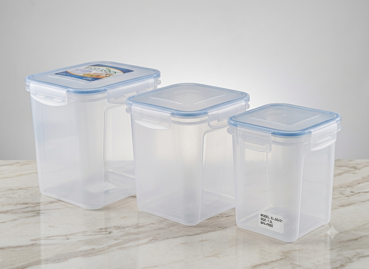 Zadoli Milan Square 1000 ml, 1500 ml, 2500 ml Air Tight Locked Food Container (★PACK OF 3★)