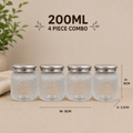 Airtight Storage Jars with Steel-Finish Lids – Set of 4 (200ml–1L) – photo 2