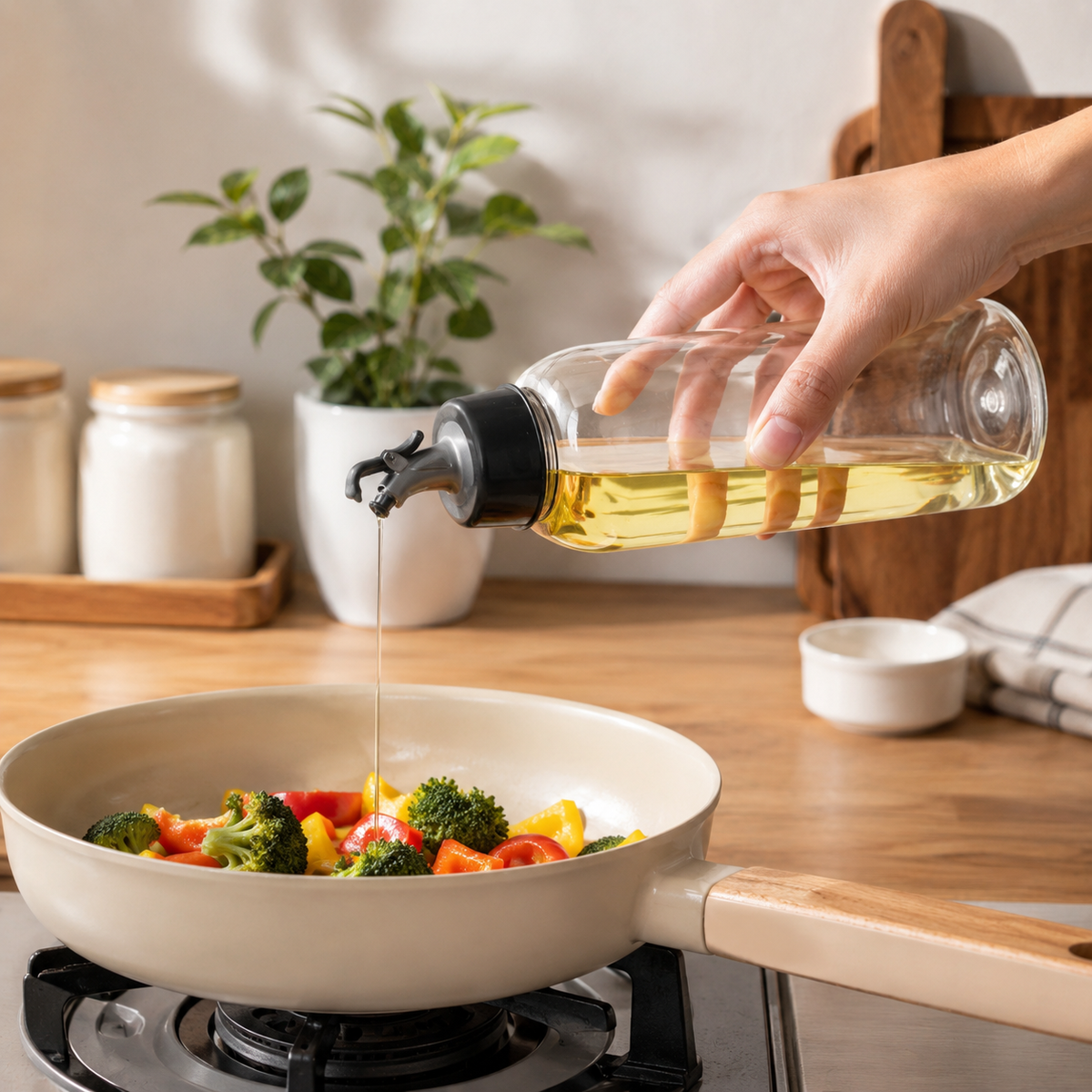 1 Litre Oil Dispenser Bottle BPA Free | Kitchen Oil Pourer