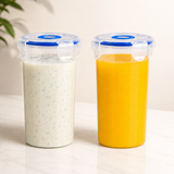 Veer Plast Lock & Seal Glass 700ML (★PACK OF 2★)(Transparent)