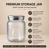 Veer Plast - Sentosa | Steel Cap Primium Quality Jar Set | 200 TO 1000 ML| (★Pack of 4★)